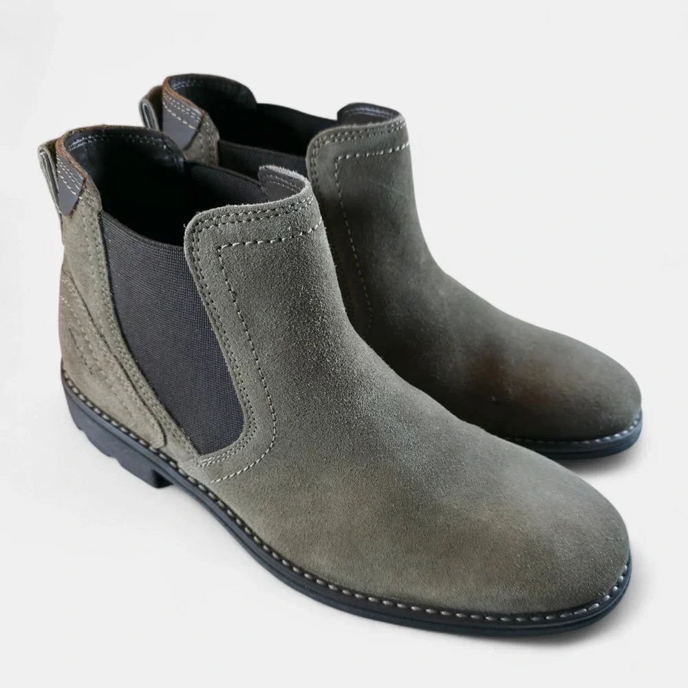 Clarks Men's Jaxen Chelsea Boots‎ Mens Size 7 M Brown Tan Suede Brand New